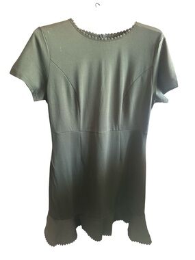 SHEIN Olive Green Short Sleeve Tunic Flare & Lace Dress Size Womens XL USED